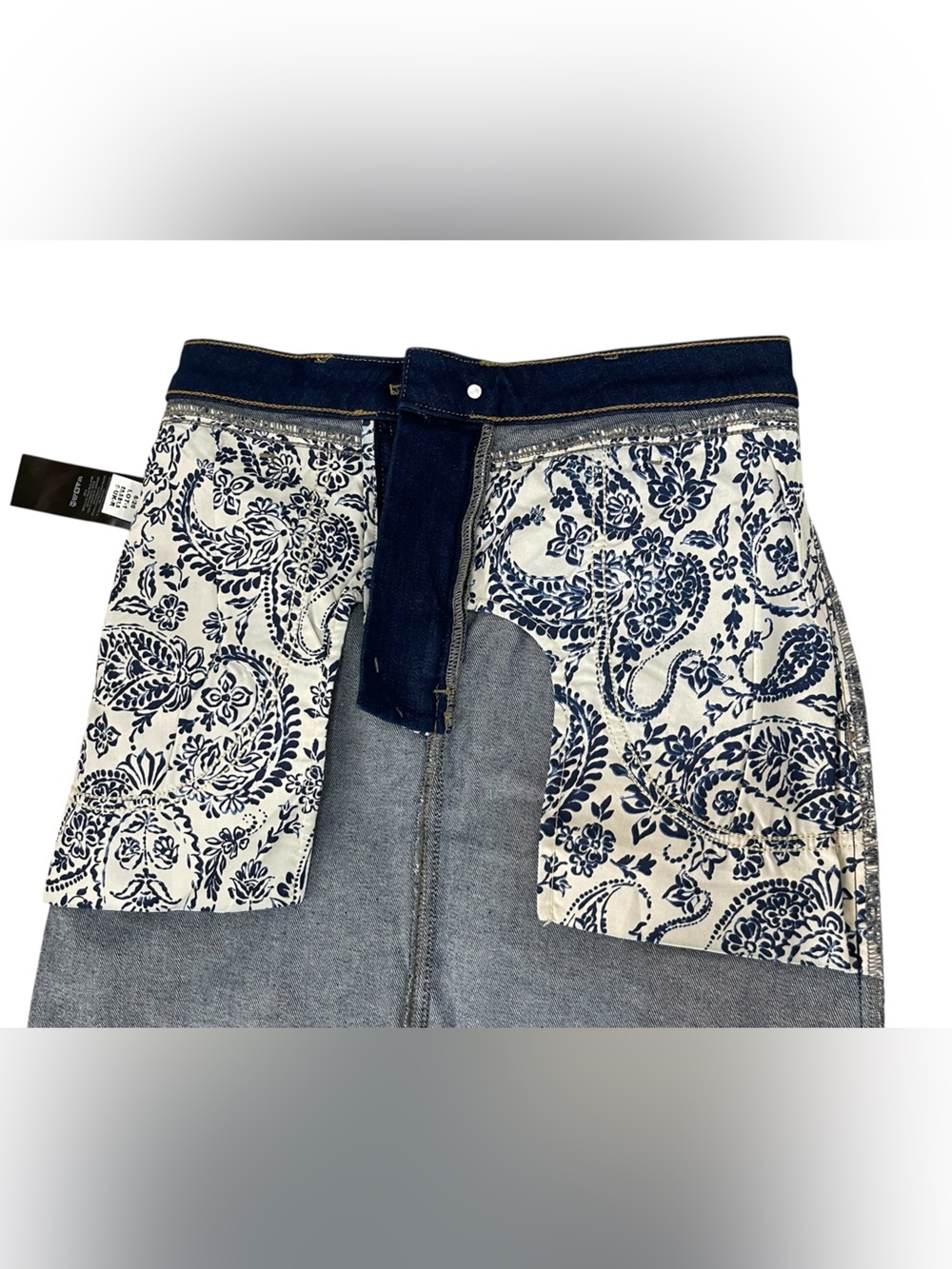 Anthropologie Pilcro Women’s Size 6 Front Slit Midi Skirt Dark Blue Denim - Picture 10 of 15